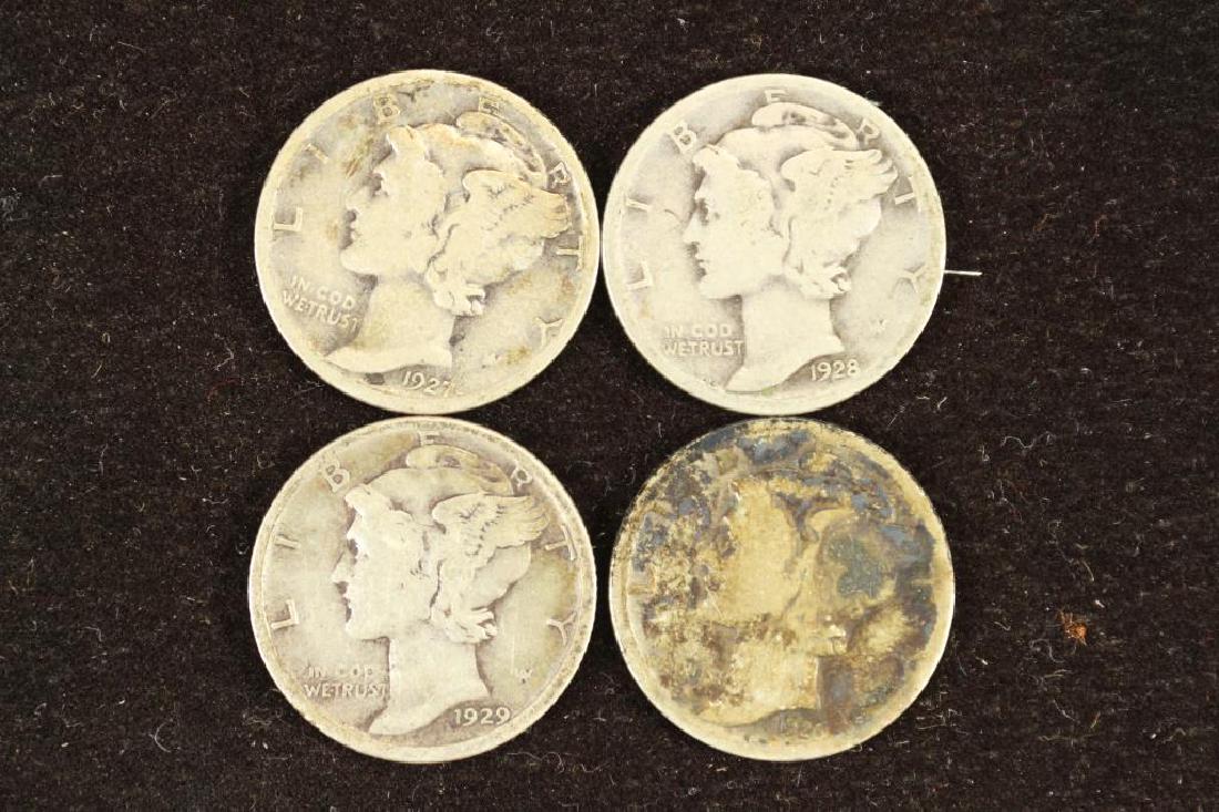 4 ASSORTED 1920'S MERCURY DIMES (1 of 2)