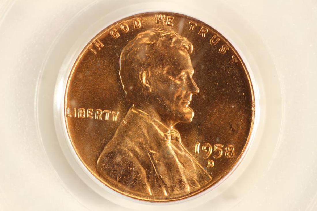 1958-D LINCOLN CENT PCGS MS66RD OMAHA BANK HOARD (1 of 3)
