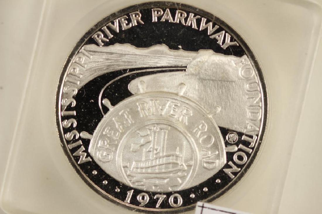 28.5 GRAM SILVER ROUND 1970 MISSISSIPPI RIVER (1 of 2)