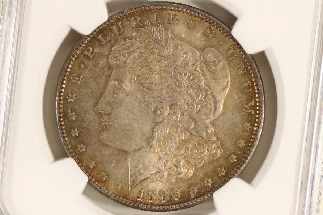 1886 MORGAN SILVER DOLLAR NGC MS64 TONED (1 of 3)