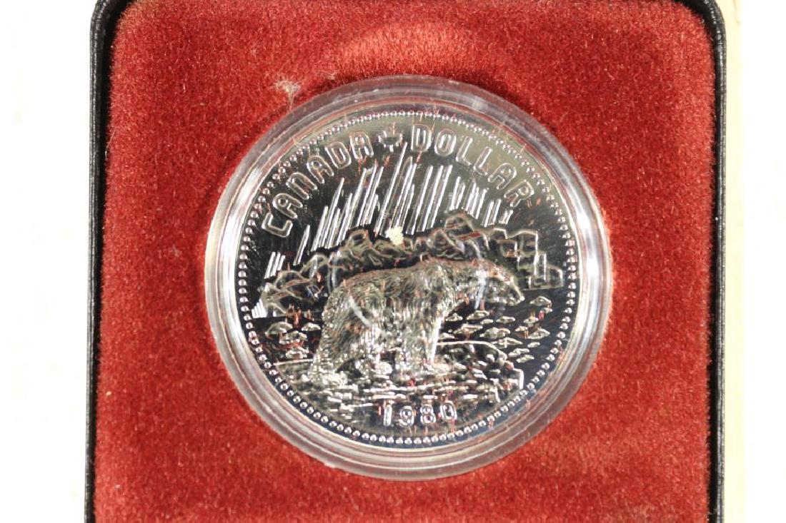 1980 CANADA POLAR BEAR SILVER DOLLAR PF: .3750 OZ. ASW, ORIGINAL ROYAL CANADIAN MINT PACKAGING