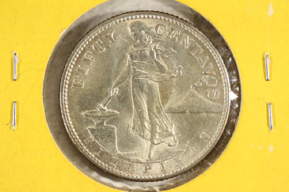 1944-S US/PHILIPPINES SILVER 50 CENTAVOS UNC (1 of 2)