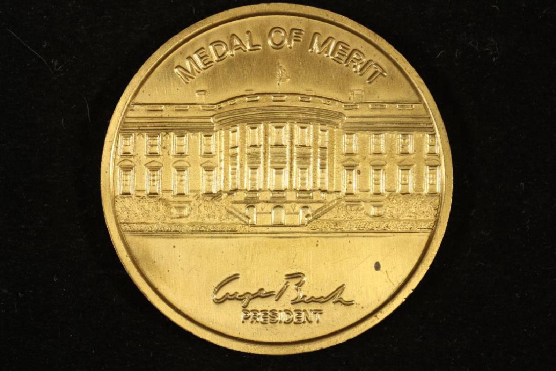 2" BRASS MEDAL GEORGE BUSH MEDAL OF MERIT: REPUBLICAN PRESIDENTIAL TASK FORCE