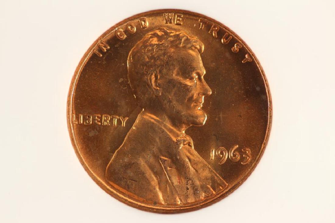1963 LINCOLN CENT NGC MS64RD (1 of 3)