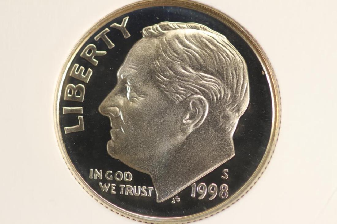 1998-S SILVER ROOSEVELT DIME NGC PF69 ULTRA CAMEO (1 of 3)