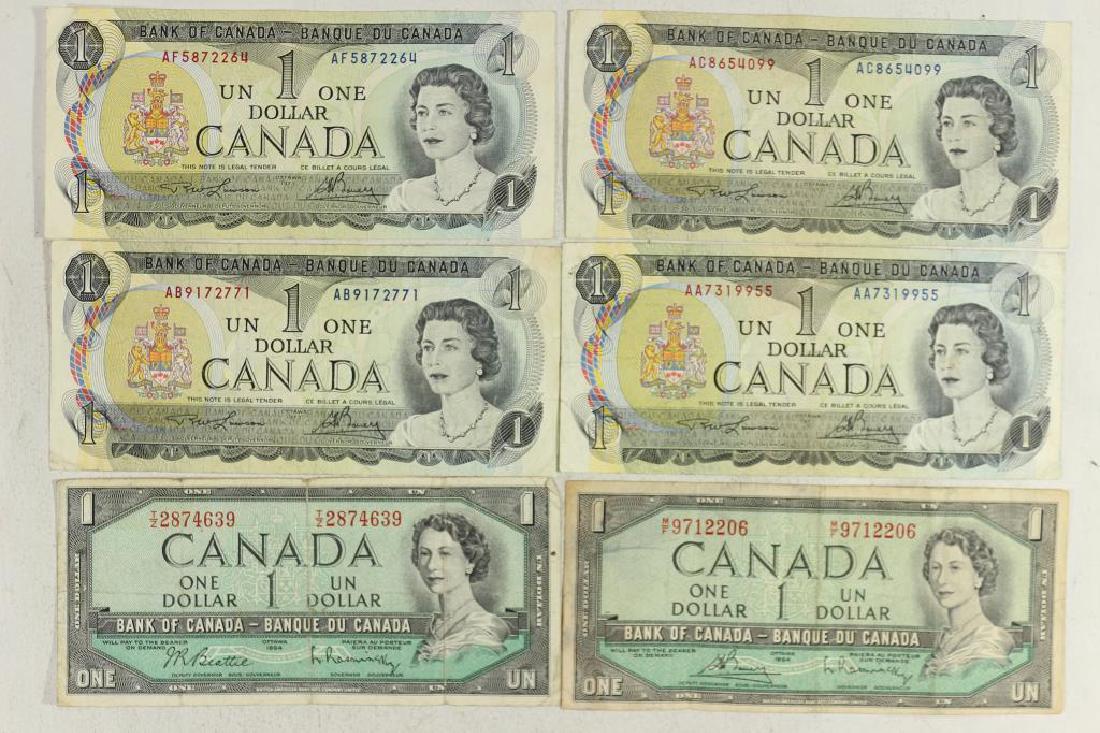 2-1954 & 4-1973 CANADA $1 BILLS: You must call us at 1-763-862-8302 or email us at bidalotauction@aol.com with your credit card number directly. Thanks.