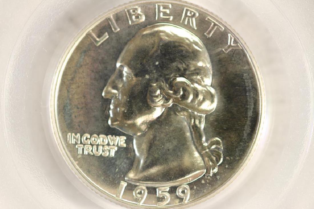 1959 WASHINGTON SILVER QUARTER PCGS PR67 (1 of 3)