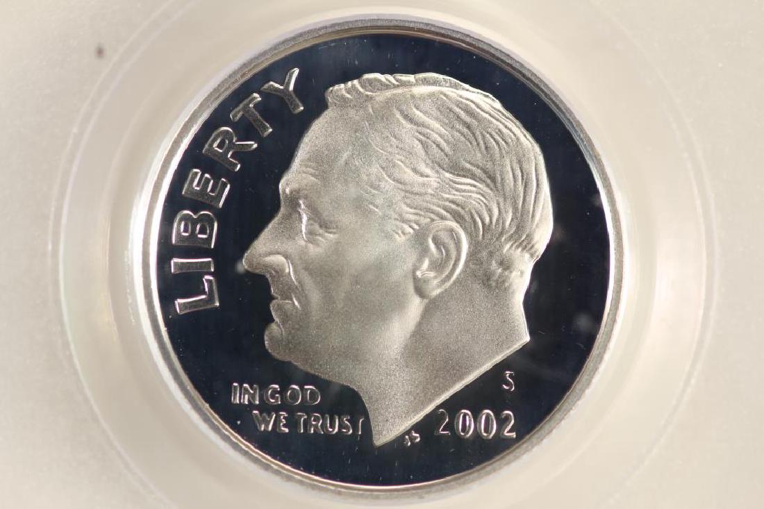 2002-S SILVER ROOSEVELT DIME PCGS PR70 DCAM: You must call us at 1-763-862-8302 or email us at bidalotauction@aol.com with your credit card number directly. Thanks.
