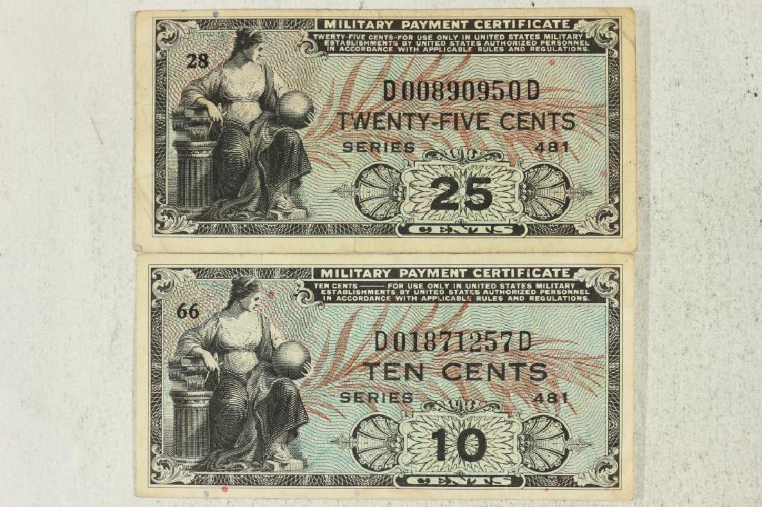 WWII 10 & 25 CENT MILITARY PAYMENT CERTIFICATES (1 of 2)