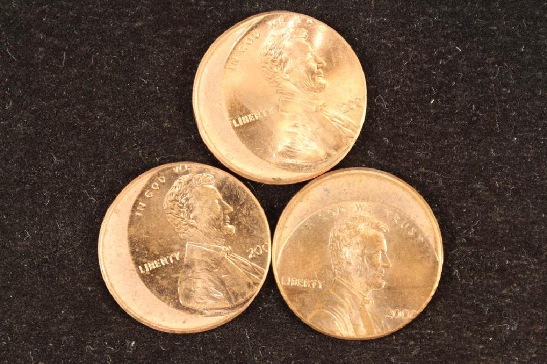 3 ERROR OFF CENTER LINCOLN CENTS UNC'S (1 of 3)