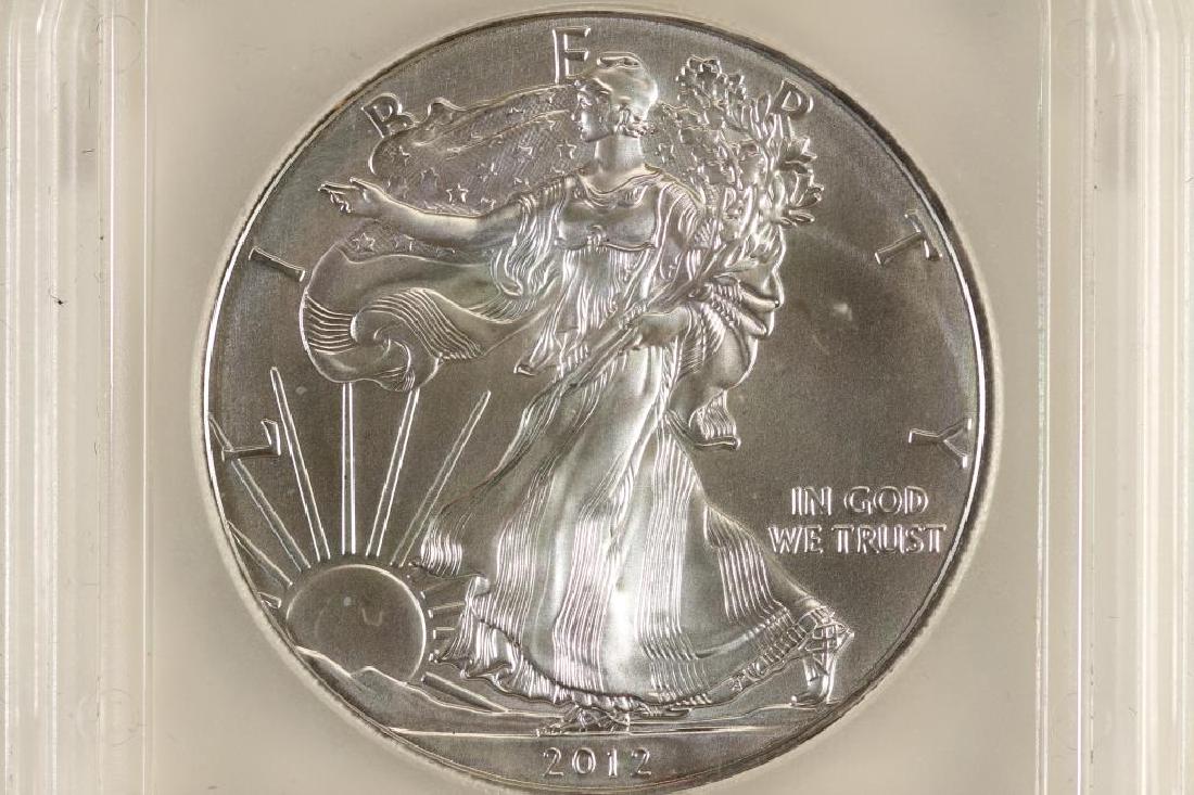 2012 AMERICAN SILVER EAGLE ICG MS70 1ST DAY ISSUE (1 of 3)