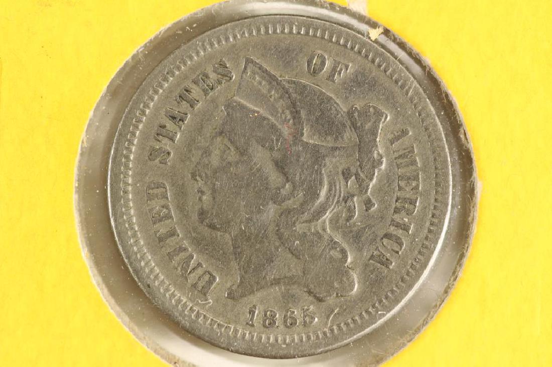 1865 THREE CENT PIECE (NICKEL) VERY GOOD (1 of 2)