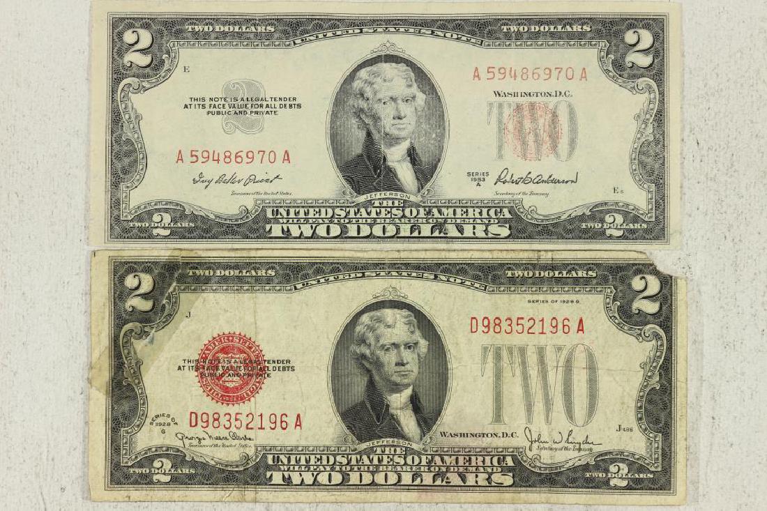 1928-G & 1953-A $2 US NOTES RED SEALS (1 of 2)