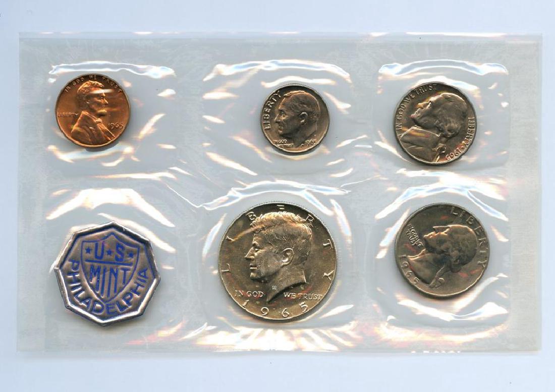1965 US Mint Uncirculated 5 Coin Set w/envelope (1 of 1)