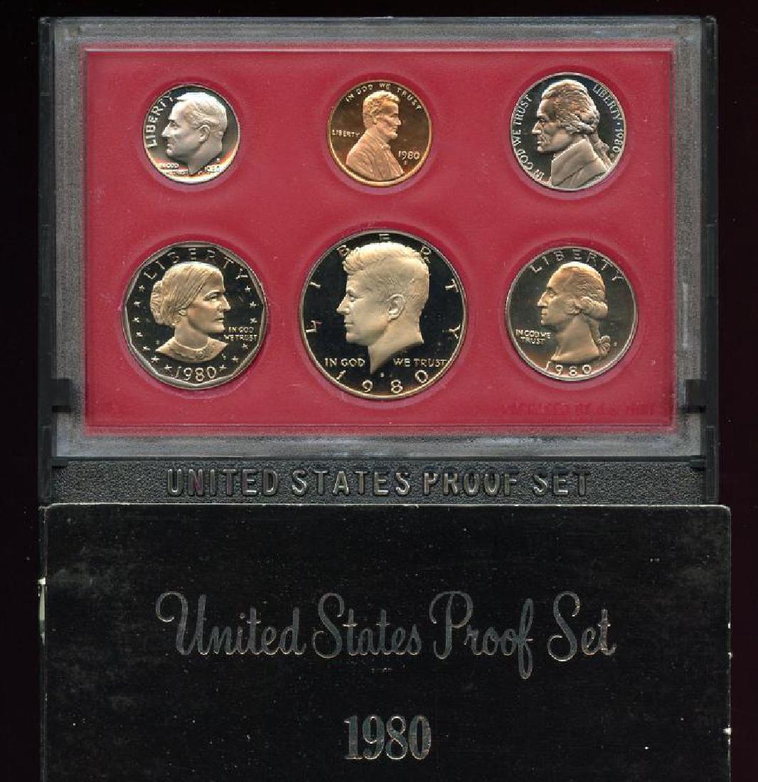 1980 US Mint 6 Coin Proof Set with box (1 of 2)