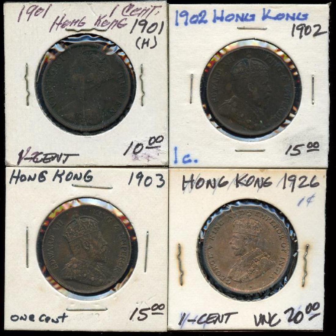 Lot of 4 Hong Kong Large Cents, 1901-1926 UNC (1 of 2)