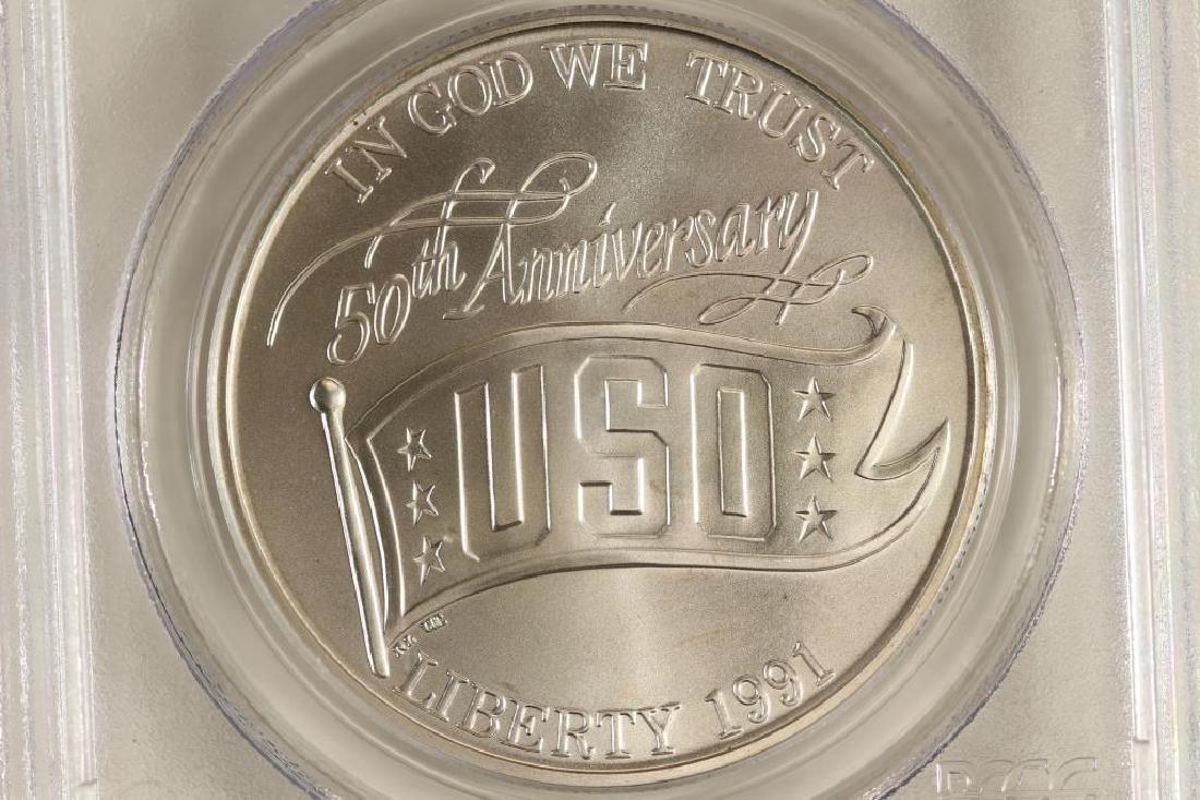 1991-D USO COMMEMORATIVE SILVER DOLLAR PCGS MS69 (1 of 3)