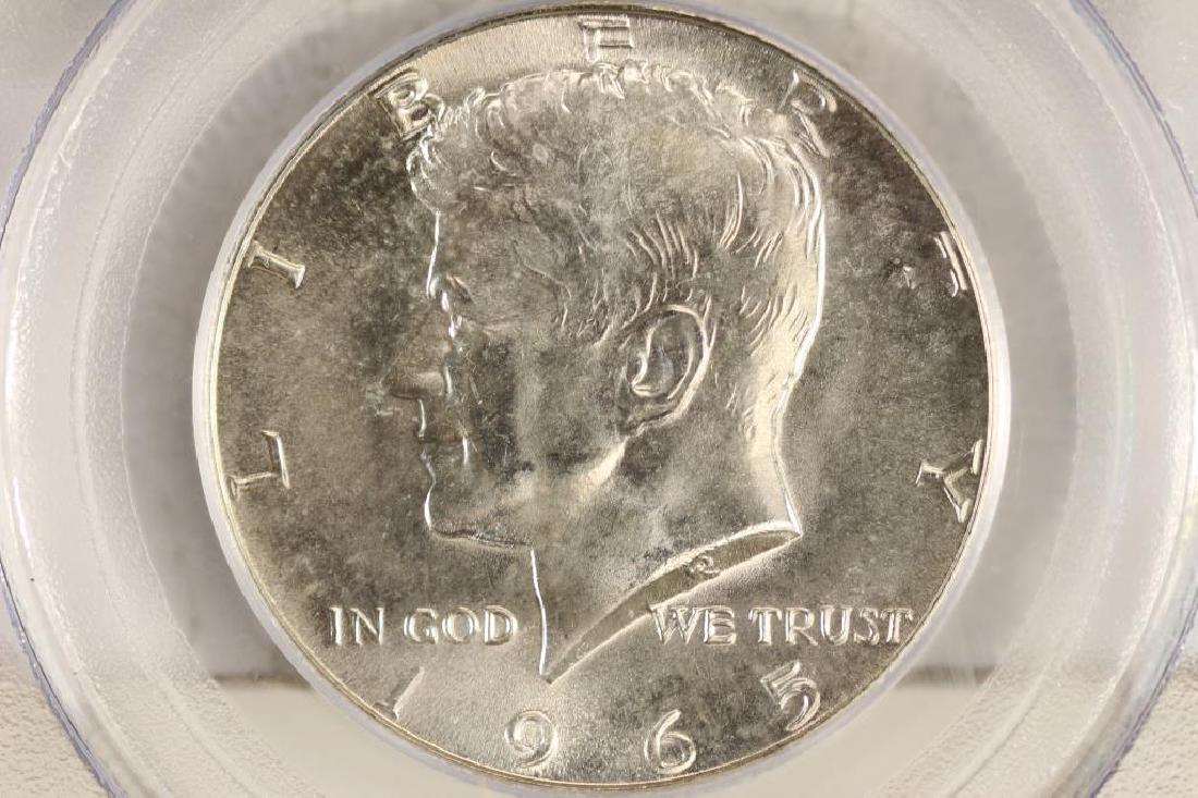 1965 SMS KENNEDY HALF DOLLAR PCGS MS66: 40% SILVER JOHN F. KENNEDY HALF