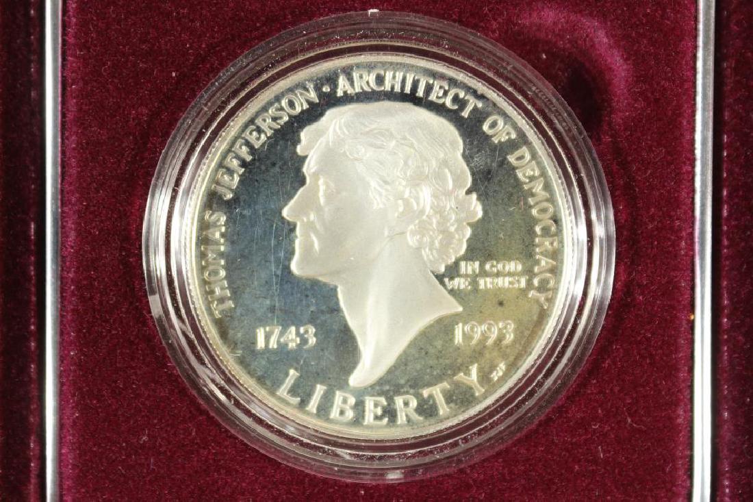 1993-S THOMAS JEFFERSON 250TH ANNIVERSARY PF: SILVER DOLLAR, ORIGINAL US MINT PACKAGING