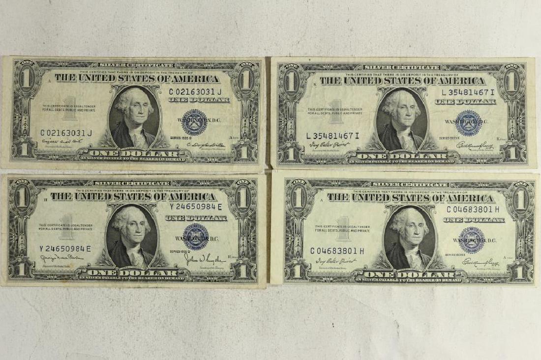 4 ASSORTED 1935 $1 SILVER CERTIFICATES (1 of 2)