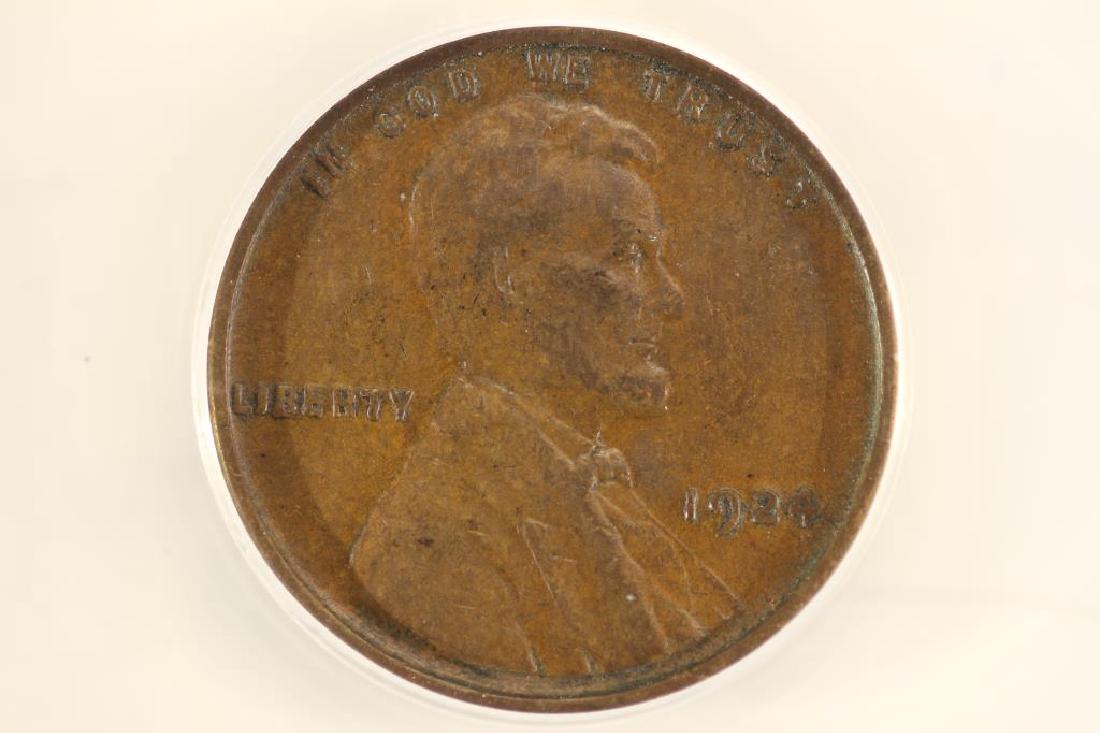 1924 LINCOLN CENT ANACS EXTRA FINE 45 (1 of 3)