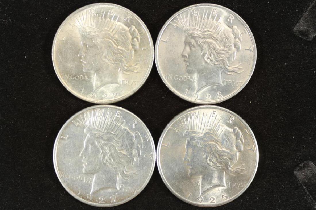 1922,1923,1923-S & 1925 PEACE SILVER $'S AU/UNC (1 of 2)