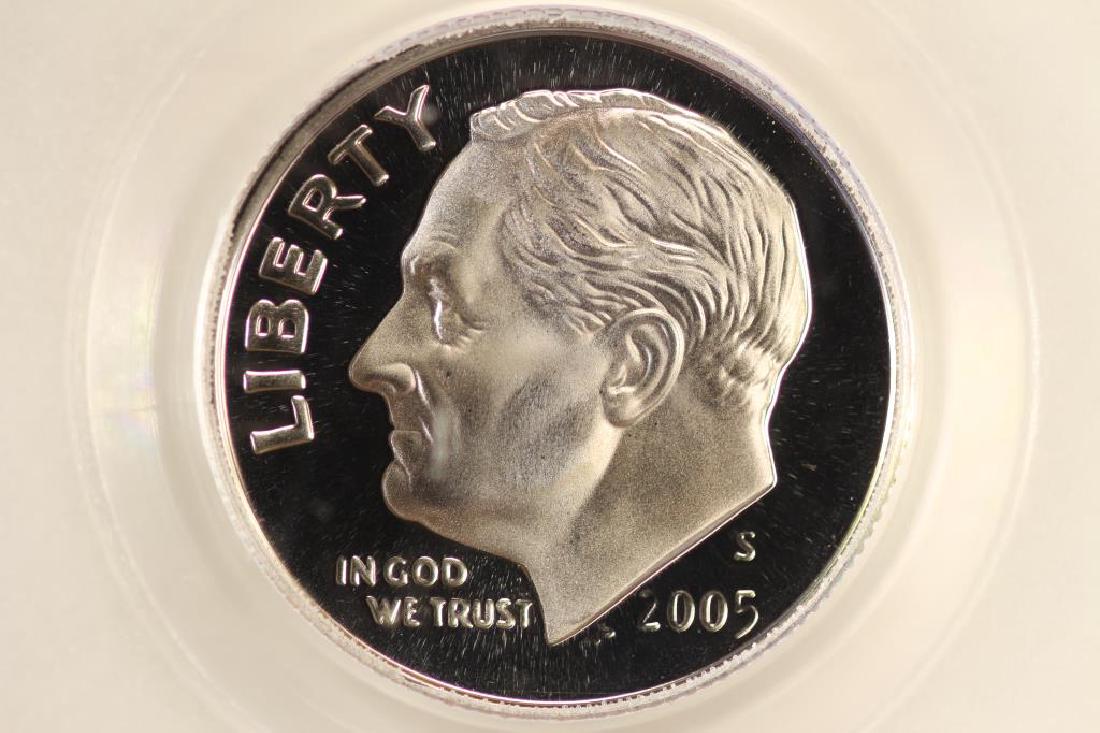 2005-S ROOSEVELT DIME PCGS PR70 DCAM (1 of 3)