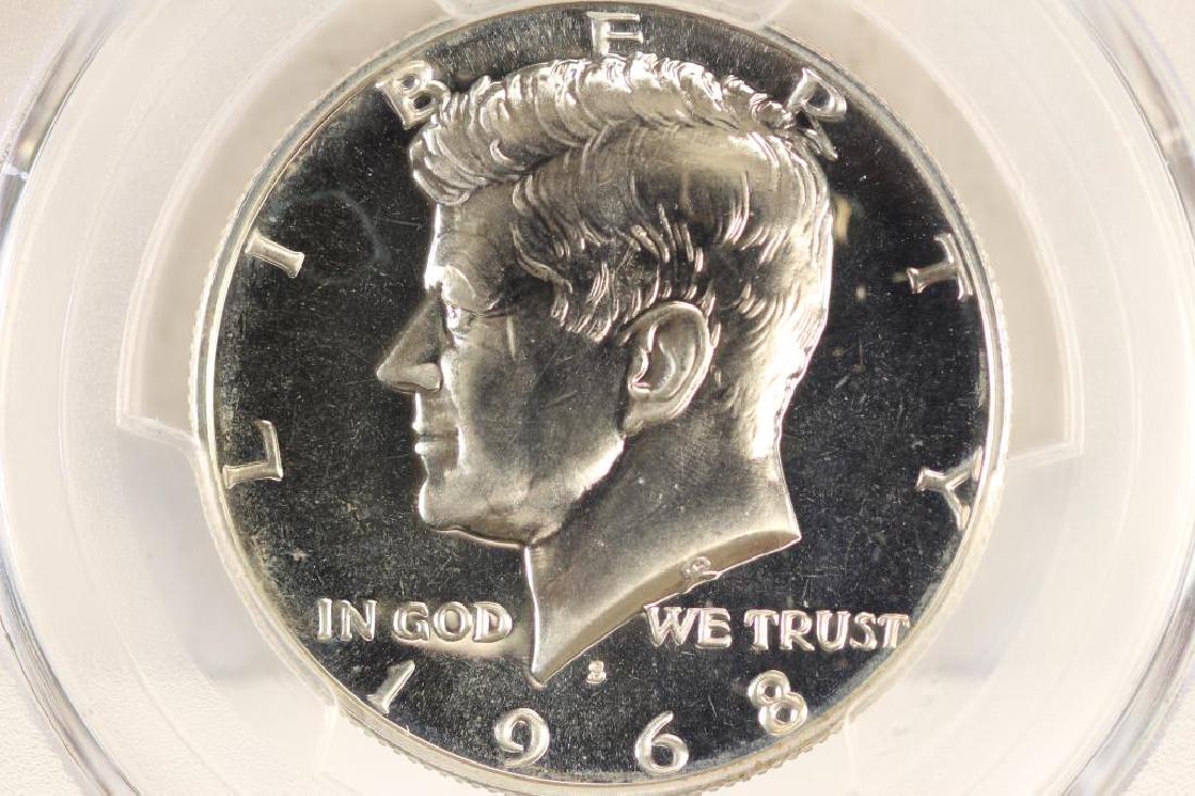 1968-S 40% SILVER JOHN F. KENNEDY HALF PCGS PR68: You must call us at 1-763-862-8302 or email us at bidalotauction@aol.com with your credit card number directly. Thanks.