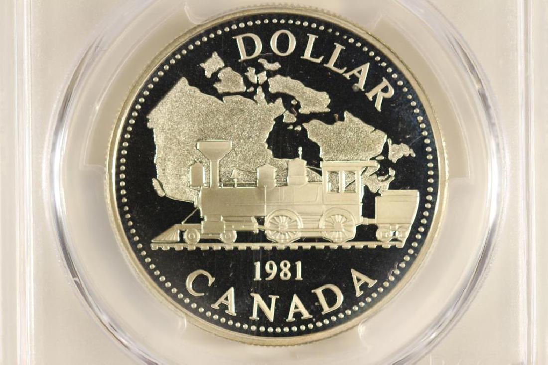 1981 CANADA LOCOMOTIVE SILVER DOLLAR PCGS PR69 (1 of 3)