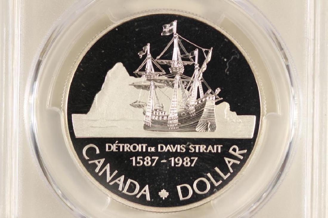 1987 CANADA JOHN DAVIS SILVER DOLLAR PCGS PR69 (1 of 3)