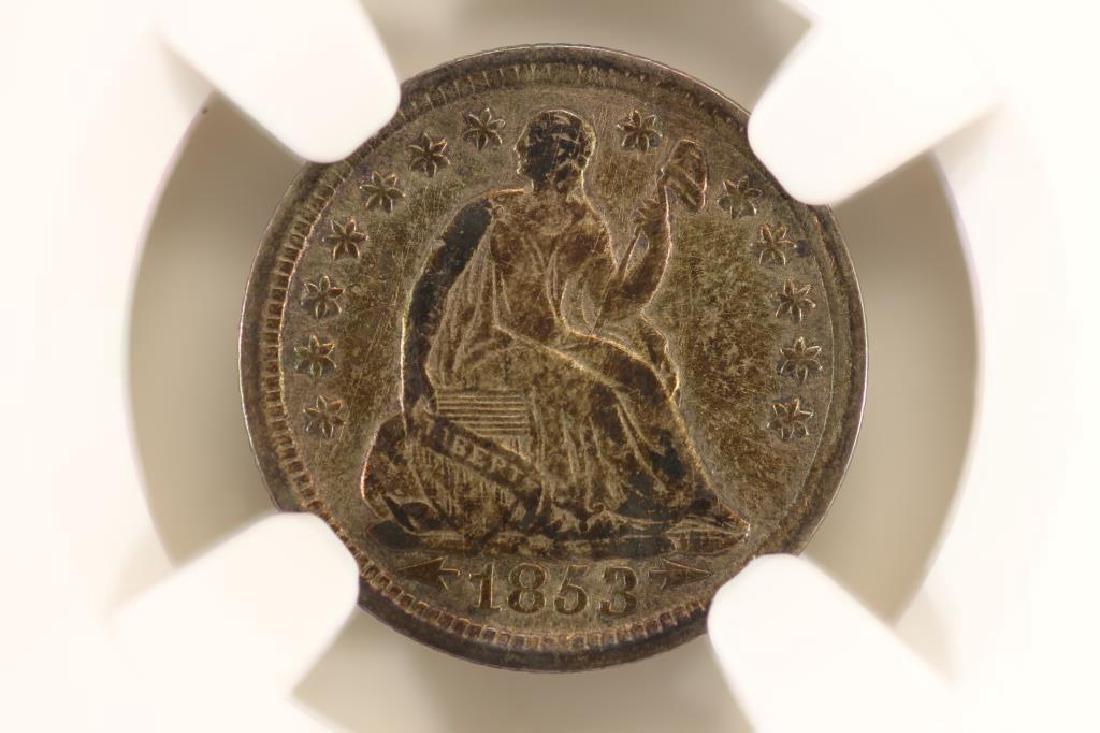 1853 ARROWS HALF DIME NGC VERY FINE DETAILS (1 of 3)