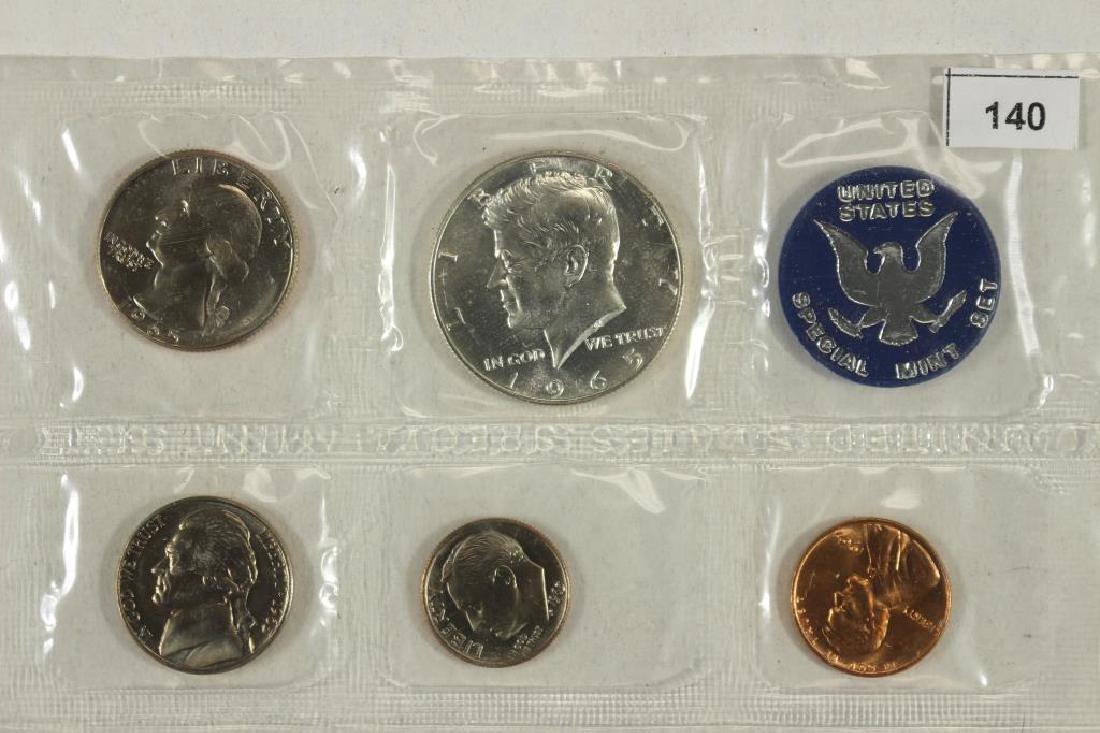 1965 US SPECIAL MINT SET WITH NO ENVELOPE: 40% SILVER JOHN F. KENNEDY HALF DOLLAR