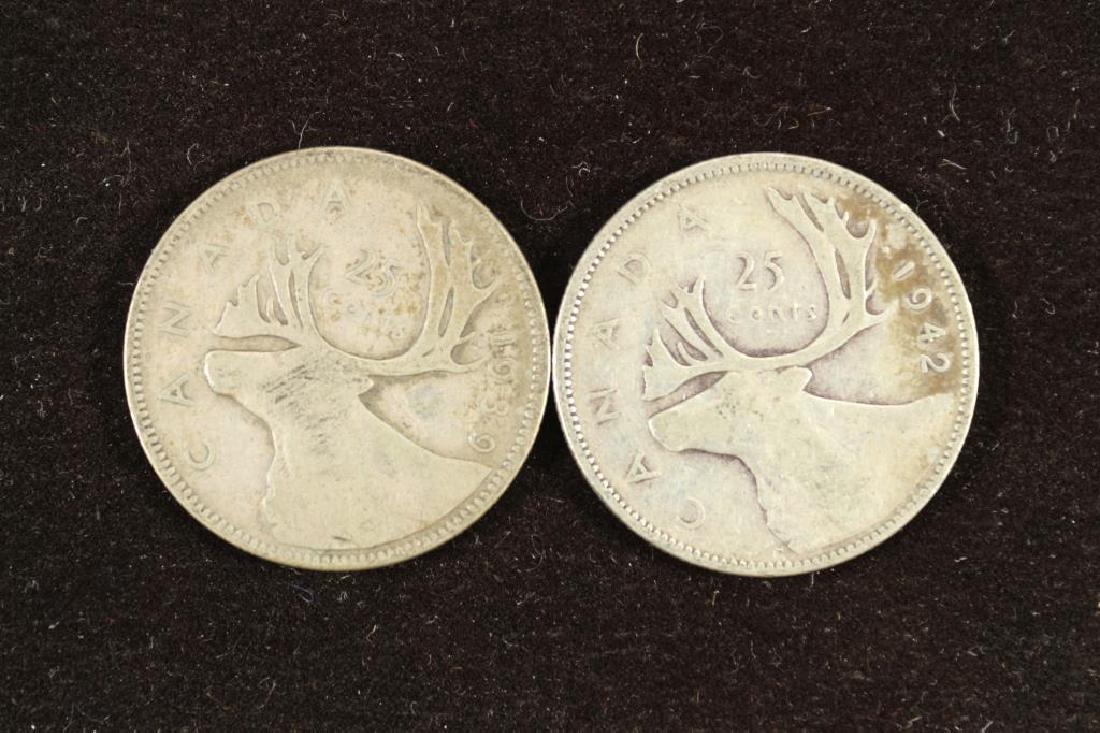 1939 & 1942 CANADA SILVER 25 CENTS (1 of 2)