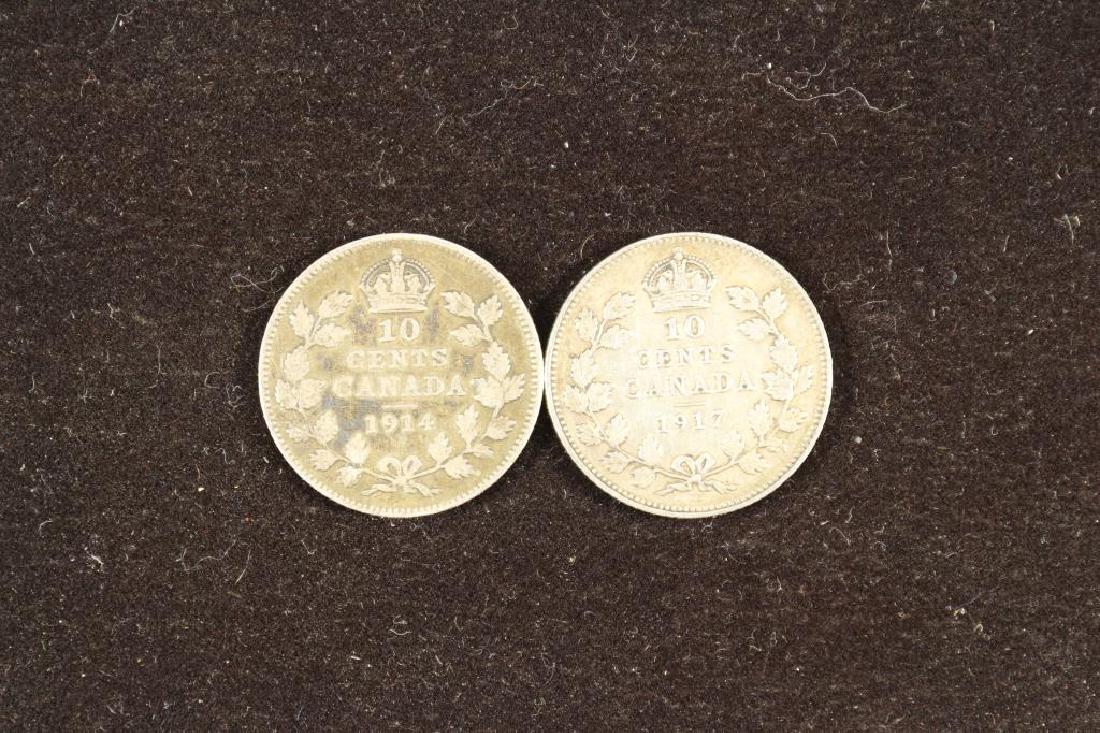 1914 & 1917 CANADA SILVER 10 CENTS (1 of 3)