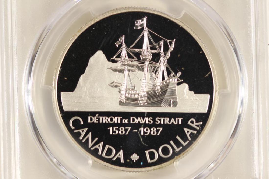 1987 CANADA JOHN DAVIS SILVER DOLLAR PCGS PR69 (1 of 3)
