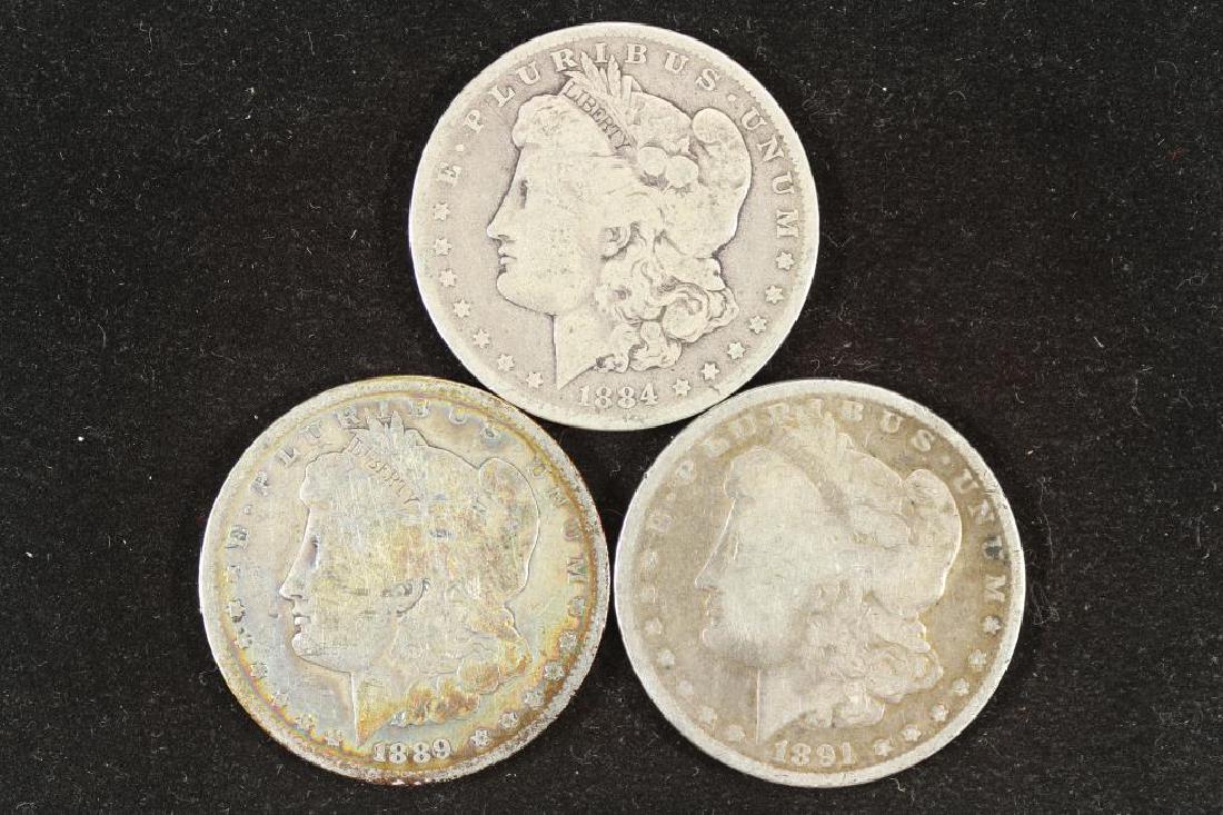 1884-O, 1889-O & 1891 MORGAN SILVER DOLLARS (1 of 2)