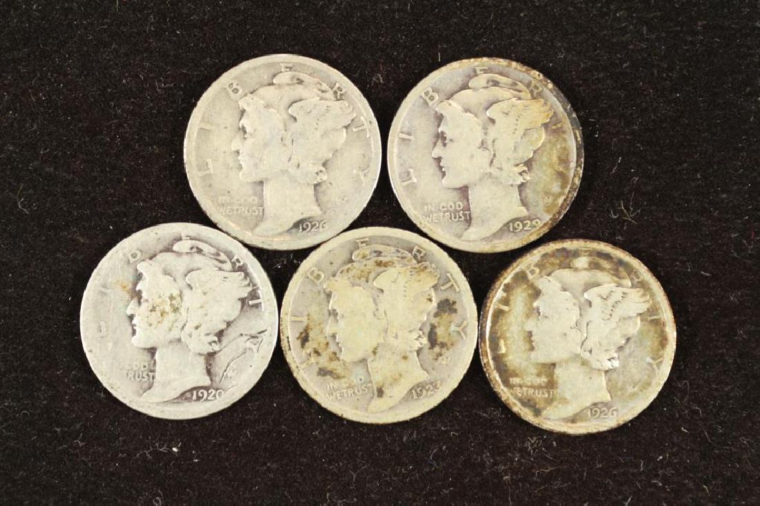 5 ASSORTED 1920'S MERCURY DIMES (1 of 2)