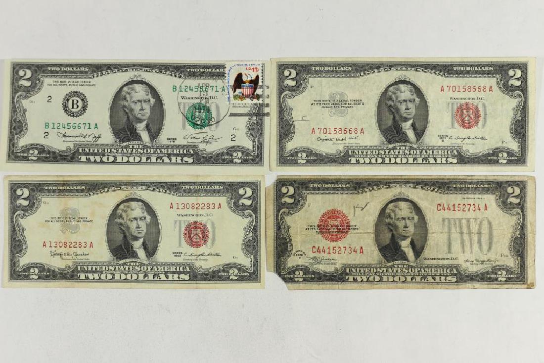 NICE 4 PIECE LOT OF $2 BILLS SEE DESCRIPTION (1 of 2)
