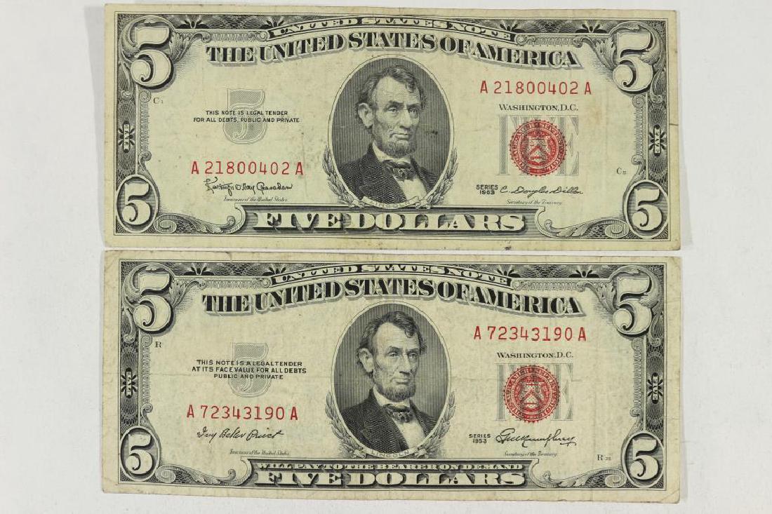 1953 & 1963 $5 US NOTES RED SEALS (1 of 2)