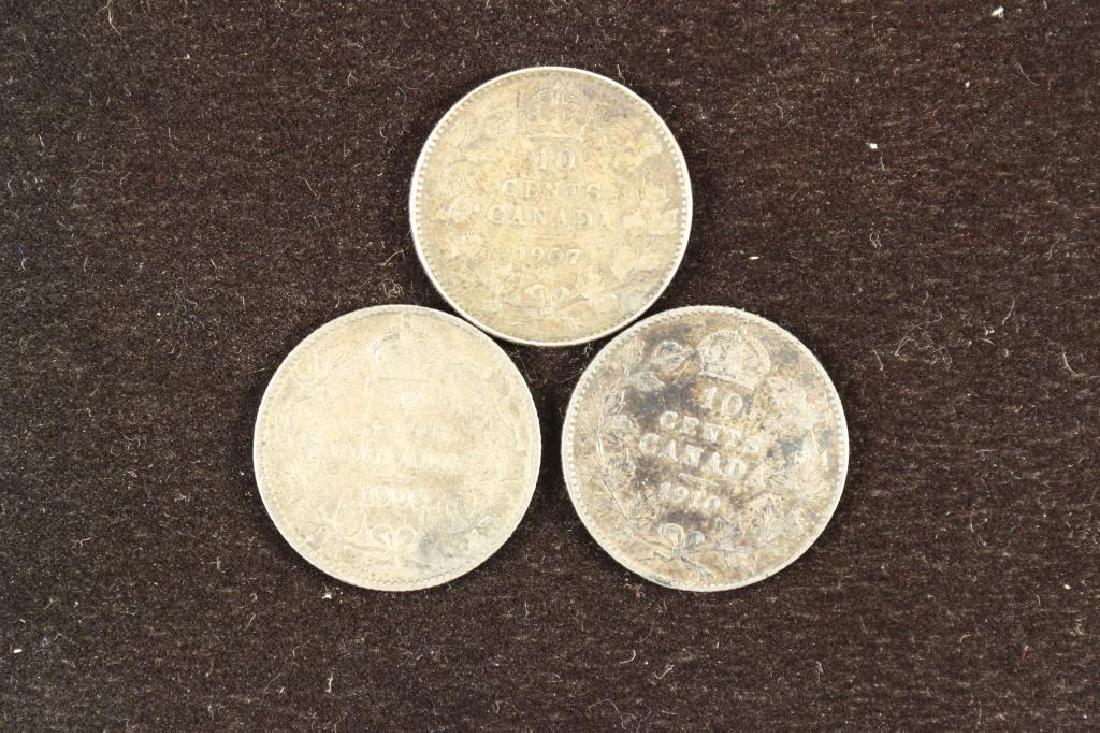 1907,09 & 1910 CANADA SILVER 10 CENTS (1 of 2)