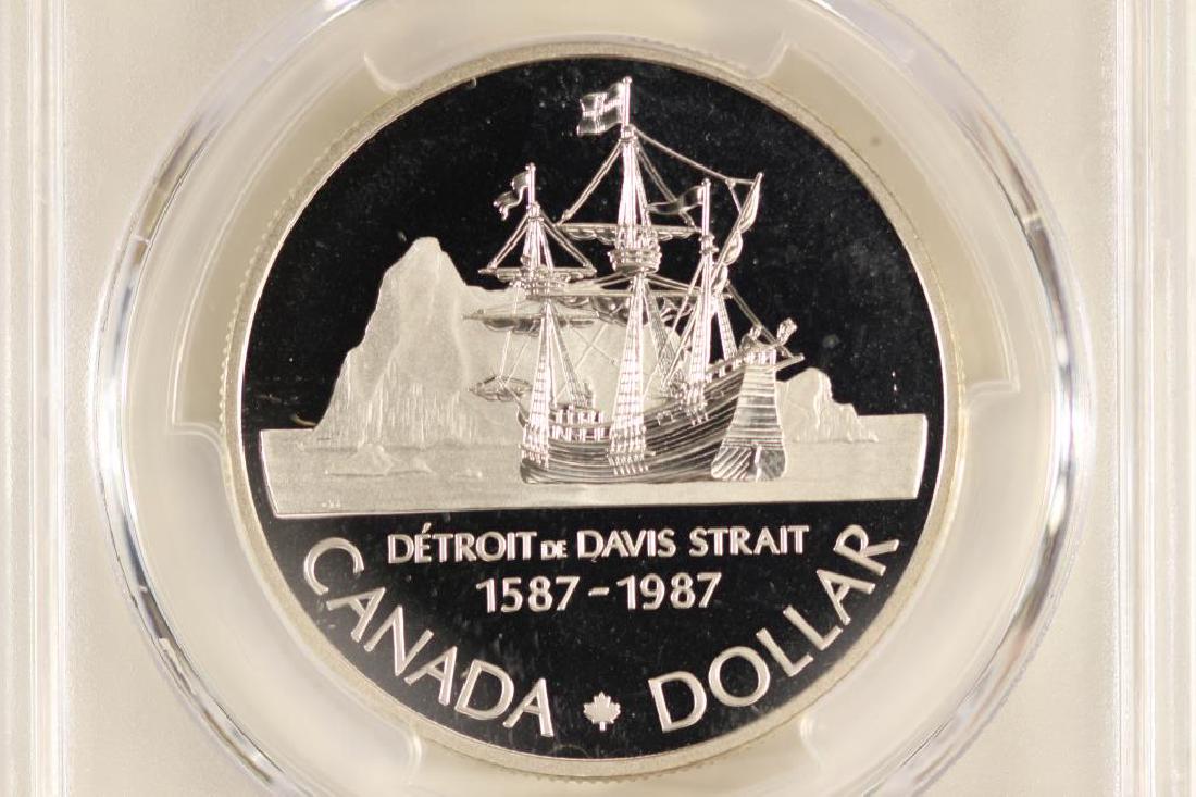 1987 CANADA JOHN DAVIS SILVER DOLLAR PCGS PR69DCAM: You must call us at 1-763-862-8302 or email us at bidalotauction@aol.com with your credit card number directly. Thanks.