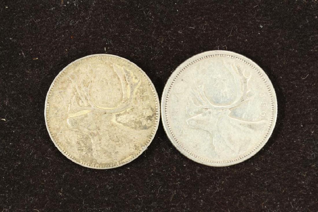 1952 & 1956 CANADA SILVER 25 CENTS (1 of 2)
