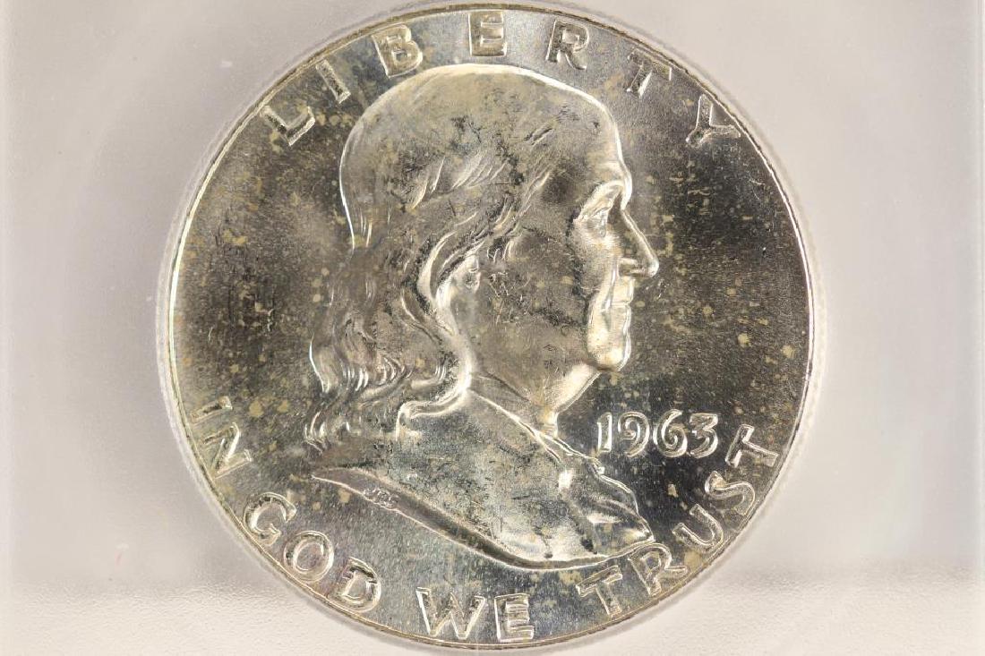 1963-D FRANKLIN HALF DOLLAR ICG MS63 (1 of 3)