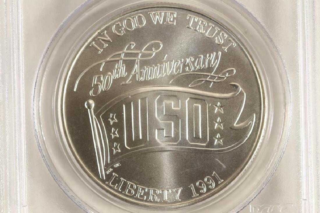 1991-D USO COMMEMORATIVE SILVER DOLLAR PCGS MS69 (1 of 3)