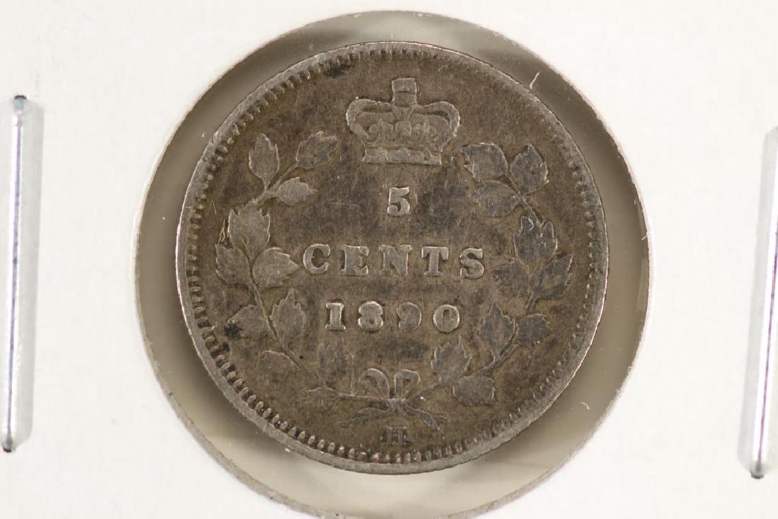 1890-H CANADA SILVER 5 CENTS (1 of 2)