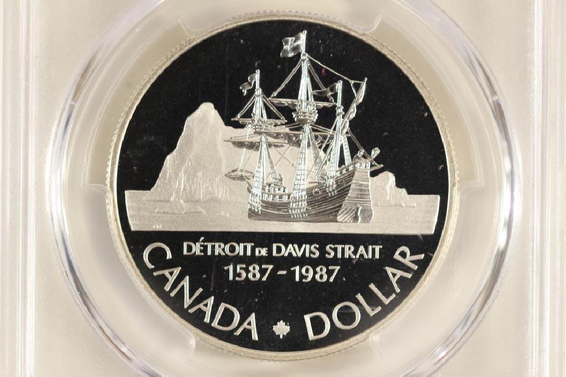 1987 CANADA JOHN DAVIS SILVER DOLLAR PCGS PR69DCAM: You must call us at 1-763-862-8302 or email us at bidalotauction@aol.com with your credit card number directly. Thanks.