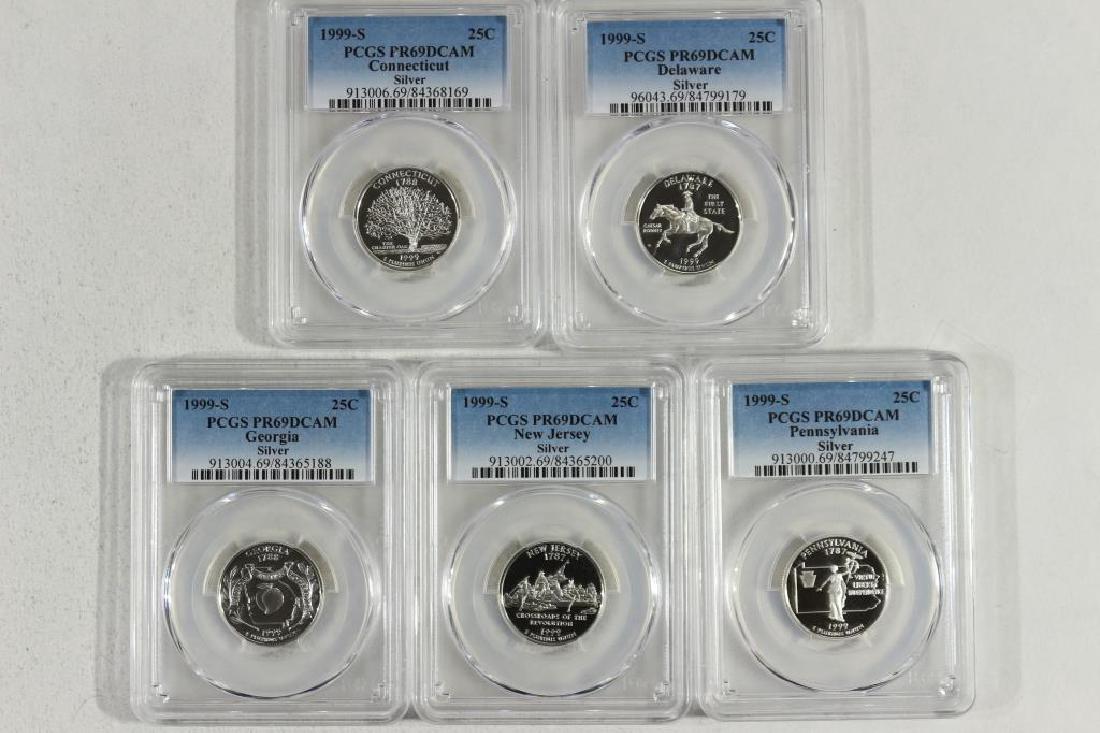 SET OF ALL 5-1999-S SILVER STATE QUARTERS (1 of 2)