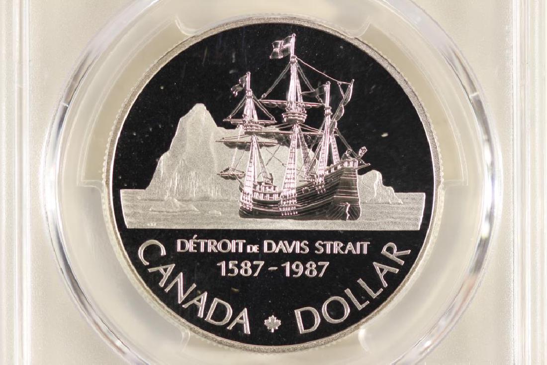 1987 CANADA JOHN DAVIS SILVER DOLLAR PCGS PR69: DCAM