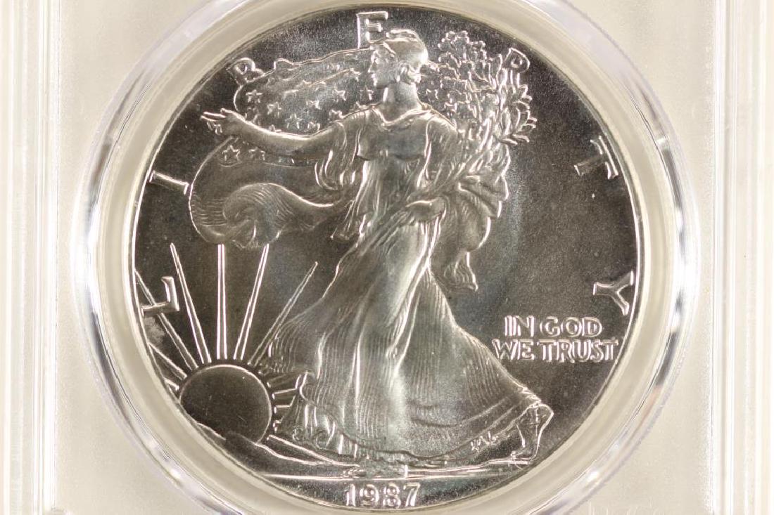 1987 AMERICAN SILVER EAGLE PCGS MS69 (1 of 3)