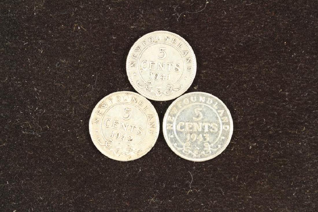 1941,42 & 43 NEWFOUNDLAND SILVER 5 CENTS (1 of 2)